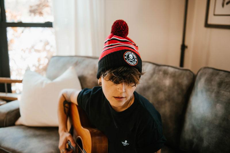Red Pom-Pom Beanie