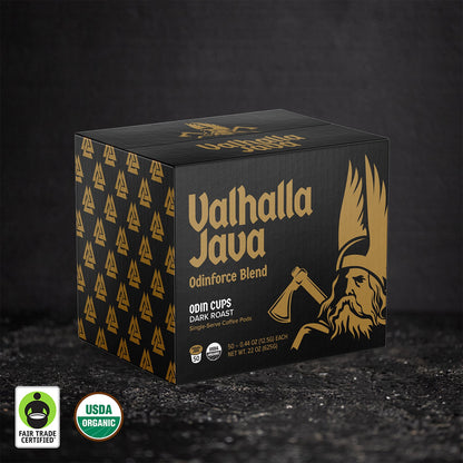Death Wish Coffee 50 Count Valhalla Java Single-Serve Pods.