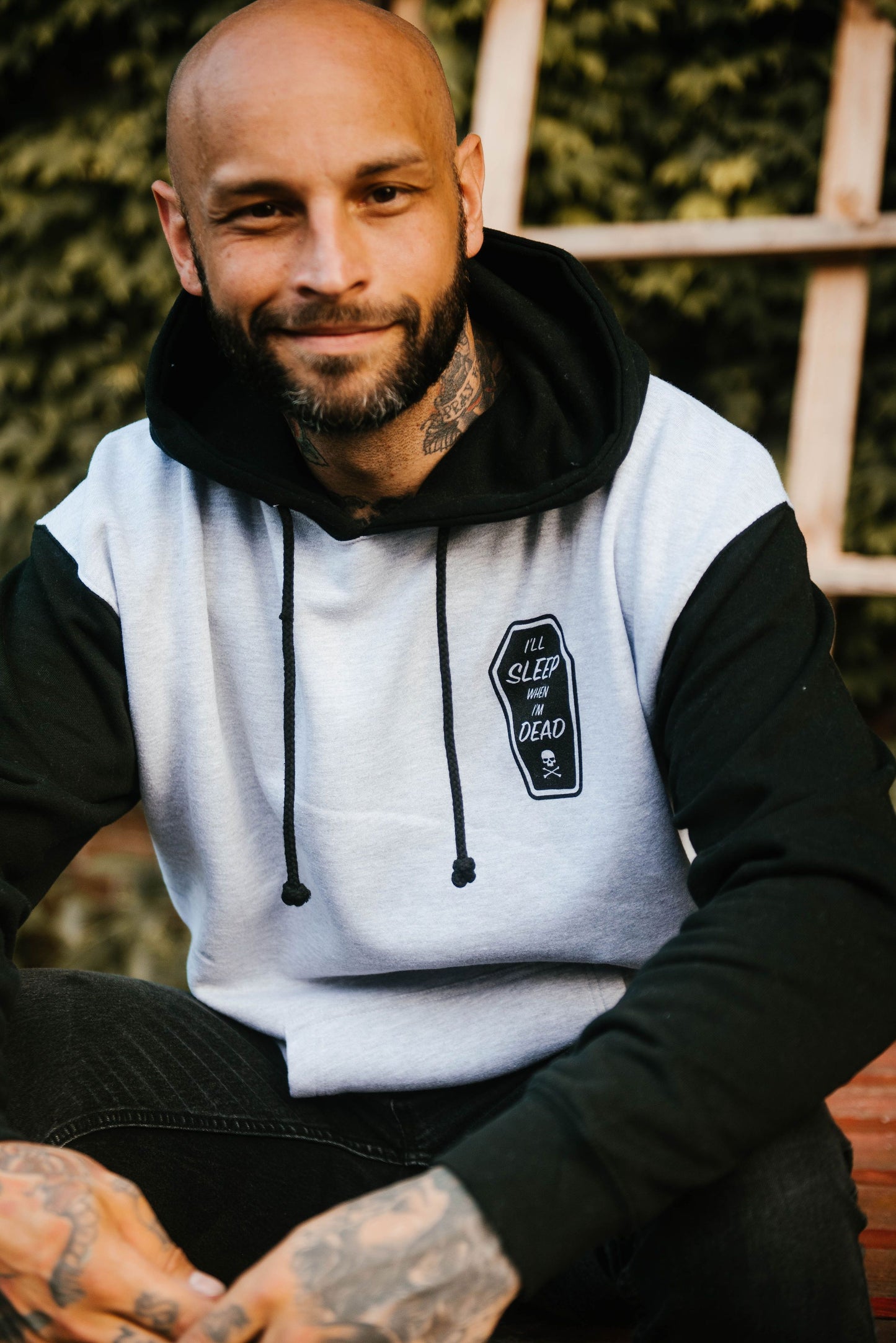 Man wearing Death Wish Grim Reaper Hoodie