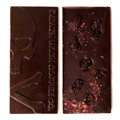 Death Wish Coffee Chocolate Bar with Cherries and Rose Petals