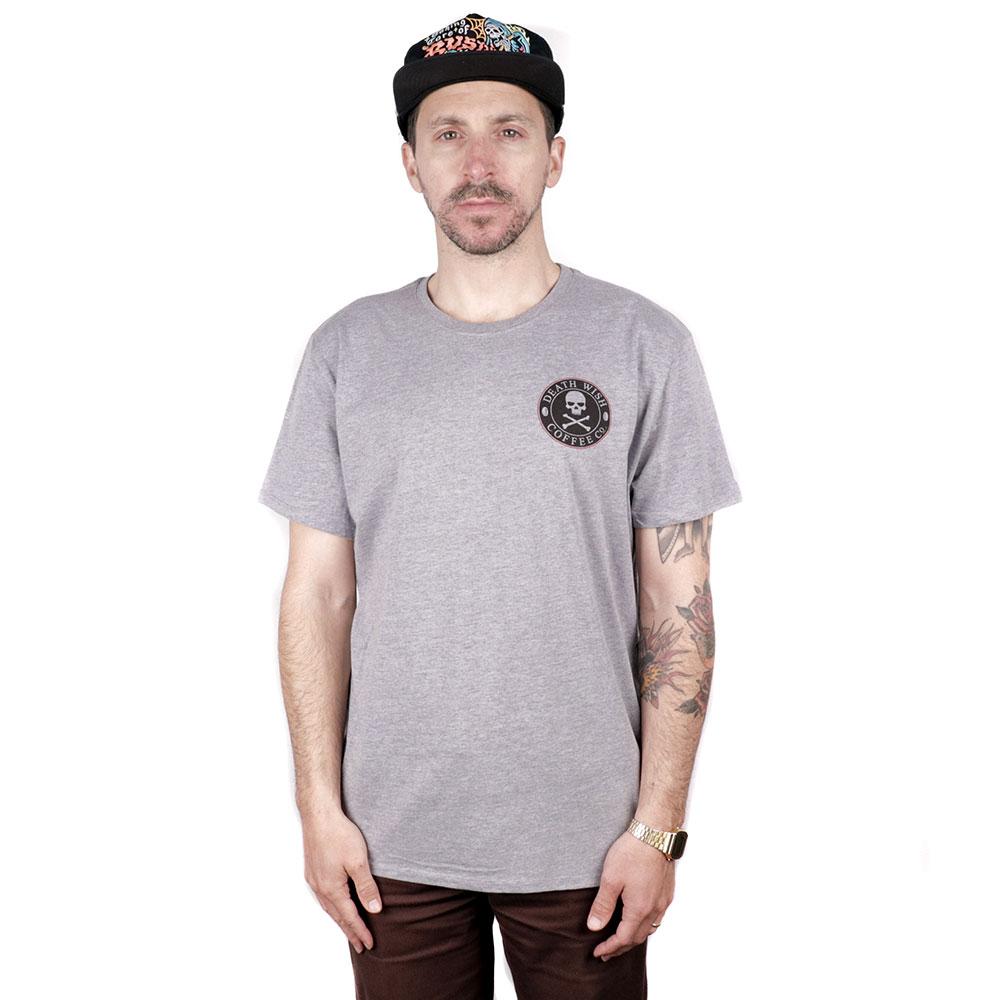 Man wearing "Broke, Not Busted" Charity T-shirt