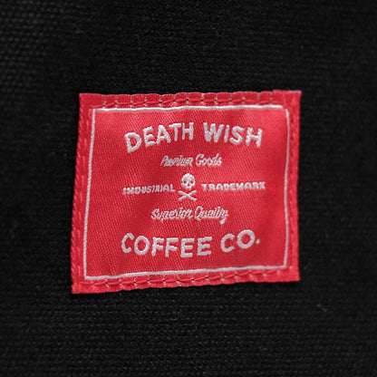 Death Wish Coffee Duffel Bag tag detail