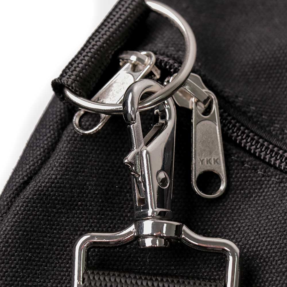 Death Wish Coffee Duffel Bag latch detail