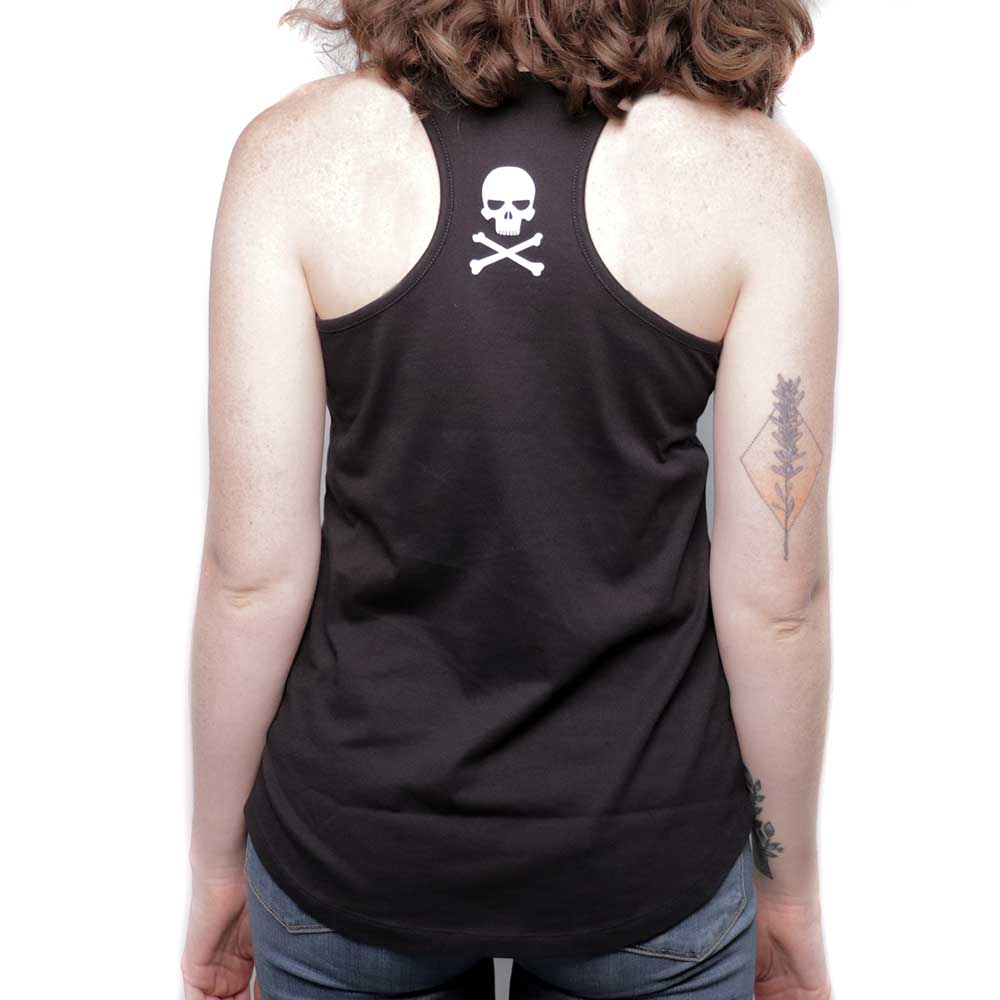 Back view of woman wearing Death Wish Coffee Tank Top