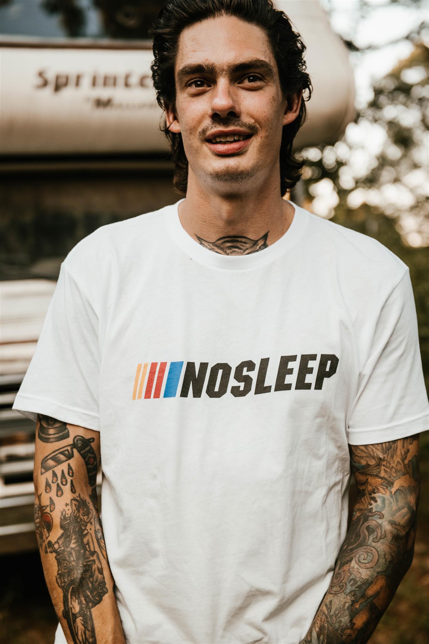 Man wearing a Nosleep T-Shirt