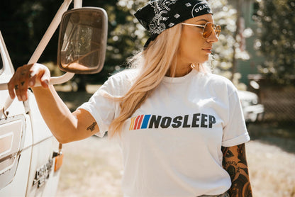 Woman wearing a Nosleep T-Shirt